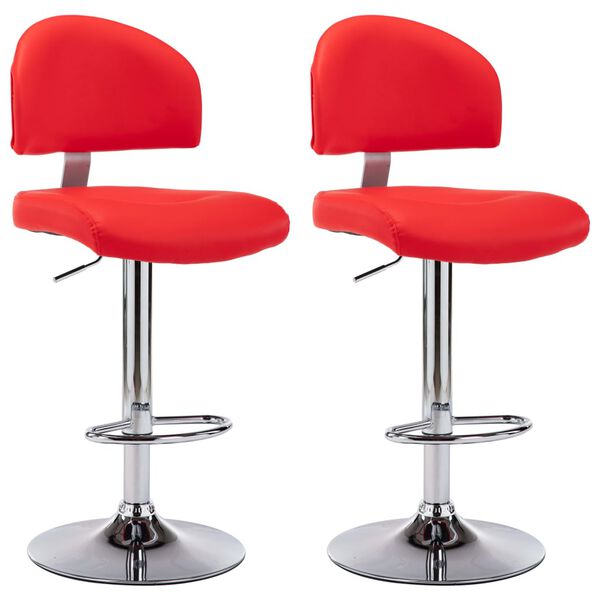 vidaXL Bancos de bar 2 pcs couro artificial vermelho