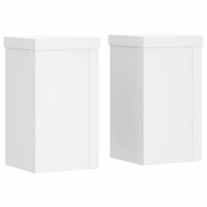 vidaXL Suportes p/ plantas 2 pcs 10x10x18 cm derivados madeira branco