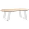 vidaXL P&eacute;s para mesa de centro em formato de U, 2 pe&ccedil;as, branco, 40x(30-31) cm, a&ccedil;o