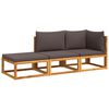 vidaXL Conjunto de sof&aacute;s de jardim vidaXL de 3 pe&ccedil;as com almofadas de madeira de ac&aacute;cia e vime