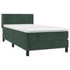 vidaXL Cama com molas/colch&atilde;o 90x190 cm veludo verde-escuro