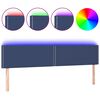 vidaXL Cabeceira de cama c/ luzes LED tecido 180x5x78/88 cm azul