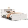vidaXL Cama com estante sem colch&atilde;o 140x200 cm pinho maci&ccedil;o branco