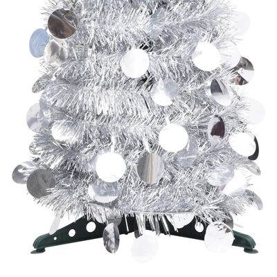 vidaXL Árvore de Natal pop-up artificial 120 cm PET prateado