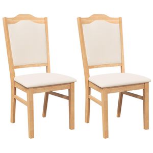 vidaXL Cadeiras de jantar com almofad&otilde;es 2 pcs madeira maci&ccedil;a