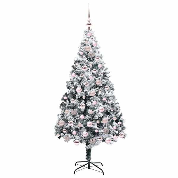 vidaXL &Aacute;rvore de Natal Artificial Branco 180 cm PVC, A&ccedil;o e Pl&aacute;stico