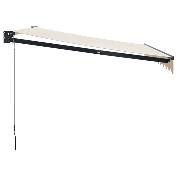 vidaXL Toldo retrátil 3,5x2,5 m tecido e alumínio cor creme
