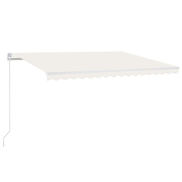 vidaXL Toldo retr&aacute;til manual com LED 450x300 cm cor creme
