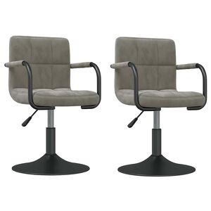 vidaXL Cadeiras de jantar girat&oacute;rias 2 pcs veludo cinzento-claro