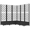 vidaXL Vaso/floreira jardim c/ treli&ccedil;a 120x120x121,5 cm PP preto