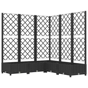 vidaXL Vaso/floreira jardim c/ treli&ccedil;a 120x120x121,5 cm PP preto