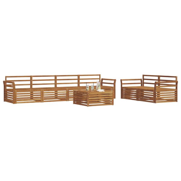 vidaXL Conjunto de Sof&aacute;s para Exterior 7 pcs Natural