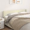 vidaXL Cabeceira de cama c/ abas couro artificial 203x16x78/88cm creme
