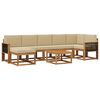 vidaXL Conjunto de Sof&aacute;s para Exterior 8 pcs Natural e Bege Poli&eacute;ster