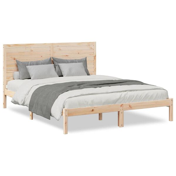 vidaXL Cama extra longa sem colch&atilde;o 140x220 cm madeira maci&ccedil;a