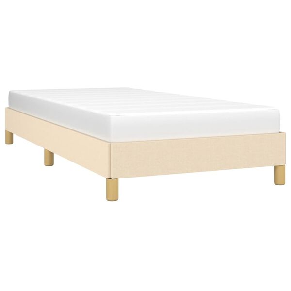 vidaXL Estrutura de cama sem colch&atilde;o 100x200 cm tecido cor creme