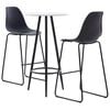 vidaXL 3 pcs conjunto de bar pl&aacute;stico preto