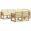 vidaXL Conjunto de Sof&aacute;s para Exterior 7 unid. Branco e Creme