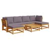 vidaXL 7 pcs conjunto lounge jardim c/almofad&otilde;es madeira maci&ccedil;a ac&aacute;cia