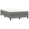 vidaXL Cama boxspring com colchão 120x190 cm tecido cinzento-escuro