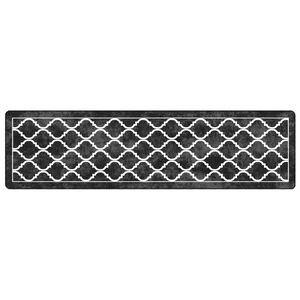 vidaXL Tapete lav&aacute;vel 80x300 cm preto e branco