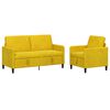 vidaXL Conjunto de Sof&aacute; com Armazenamento 2 unid. Amarelo Poli&eacute;ster
