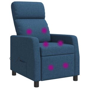 vidaXL Recliner de Massagem Azul Tecido