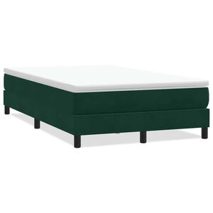 vidaXL Box Cama de primavera sem Colch&atilde;o Verde Escuro 120x210cm Veludo