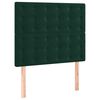 vidaXL Cama box spring c/ colch&atilde;o/LED 90x200 cm veludo verde-escuro