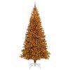 vidaXL &Aacute;rvore de Natal com 300 LEDs com suporte Ouro 240 cm PET