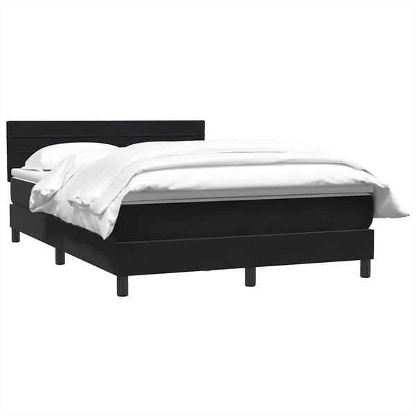 vidaXL Cama com molas/colch&atilde;o 160x210 cm veludo preto