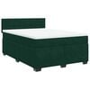 vidaXL Cama com molas/colch&atilde;o 140x190 cm veludo verde-escuro