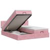 vidaXL Cama ottoman com colch&atilde;o com cabeceira 2 pcs Rosa Veludo