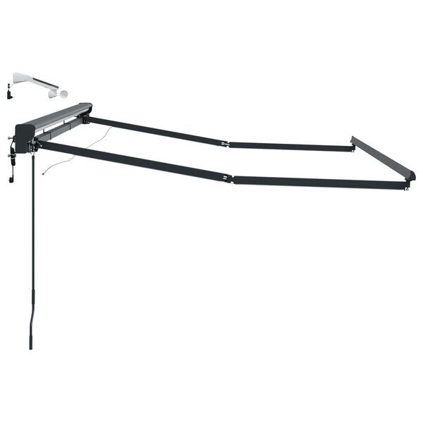 vidaXL Moldura de Toldo El&eacute;trico com LEDs Antracite 3 x 2 m Alum&iacute;nio