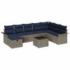 vidaXL Conjunto de Sof&aacute; de Jardim com almofada 9 pcs Rattan Sint&eacute;tico