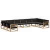 vidaXL Conjunto de Sof&aacute;s para Exterior 10 unid. Branco e Preto