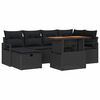 vidaXL Conjunto de Sof&aacute; de Jardim 7 unid. Preto vime PE