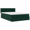 vidaXL Estrutura de cama otomana com colch&atilde;o 140x190cm verde escuro