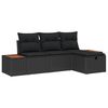 vidaXL Conjunto de Sof&aacute; de Jardim 4 unid. Preto vime PE