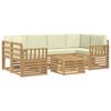vidaXL Conjunto de Sof&aacute;s para Exterior 7 pcs Branco e Creme Poli&eacute;ster