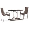 vidaXL 3 pcs conjunto de jantar para jardim castanho