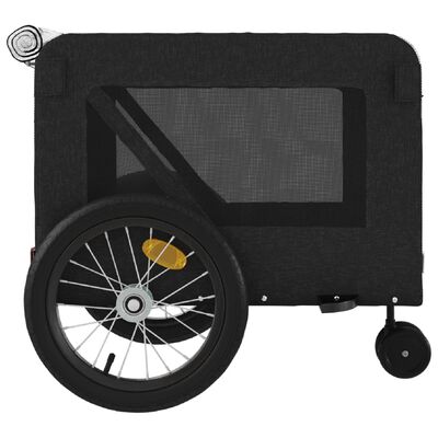 vidaXL Reboque bicicleta p/ animais tecido oxford/ferro preto