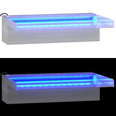 vidaXL Cascata com LEDs RGB 30 cm aço inoxidável