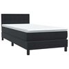 vidaXL Cama box spring c/ colch&atilde;o e LED 90x210 cm veludo preto