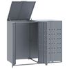 vidaXL Abrigo para 2 caixotes do lixo 138x79x117 cm a&ccedil;o cinzento