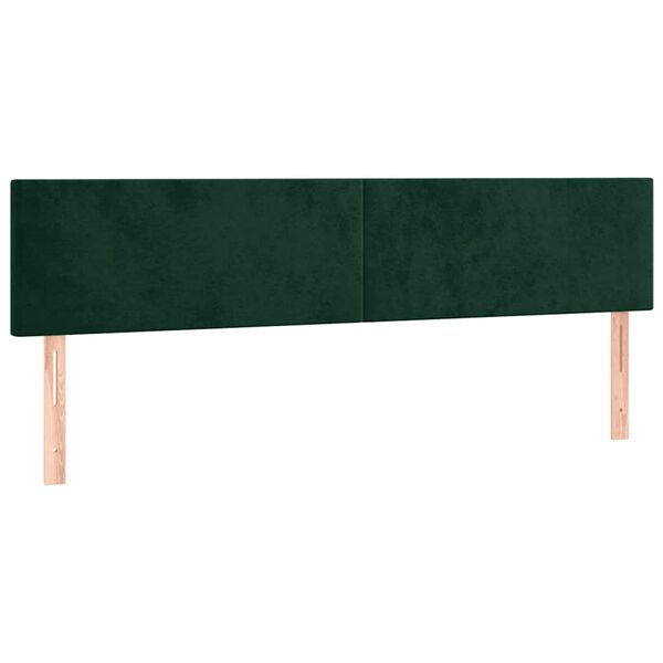 vidaXL Cabeceira de cama 2 pcs veludo 90x5x78/88 cm verde-escuro