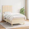 vidaXL Cama com molas/colch&atilde;o 90x190 cm tecido cor creme