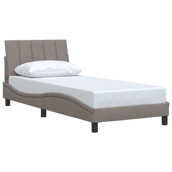 vidaXL Estrutura de cama sem colch&atilde;o Hanko 90x190 cm tecido cinzento