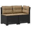 vidaXL Sof&aacute; de Jardim 2 Lugares com Almofadas Look Rattan PP Antracite