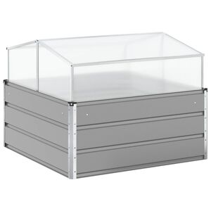 vidaXL Floreira Cinzento-claro 100 x 100 x 77 cm A&ccedil;o Galvanizado